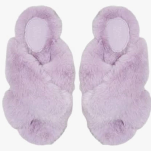 Stars Above Lavender Faux Fur x slippers - Picture 2 of 5